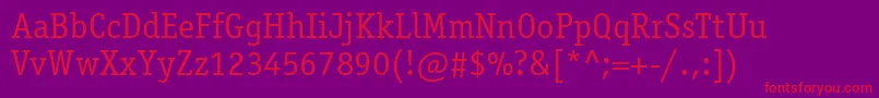 ItcOfficinaSerifLtBook Font – Red Fonts on Purple Background