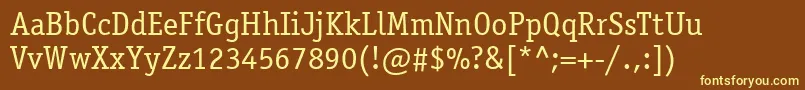 Шрифт ItcOfficinaSerifLtBook – жёлтые шрифты на коричневом фоне