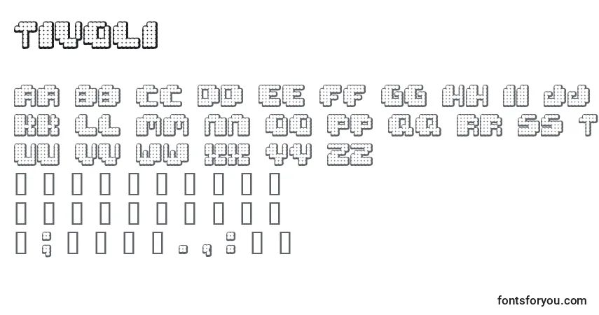 A fonte Tivoli – alfabeto, números, caracteres especiais