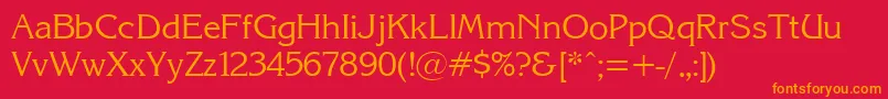 Karinac Font – Orange Fonts on Red Background