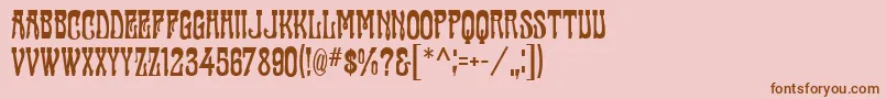 Czcionka FanfareMfFancy – brązowe czcionki na różowym tle