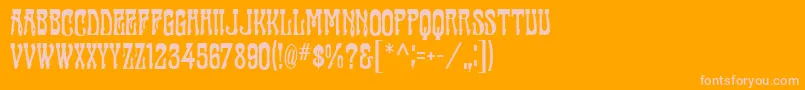 FanfareMfFancy Font – Pink Fonts on Orange Background