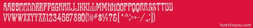 FanfareMfFancy Font – Pink Fonts on Red Background