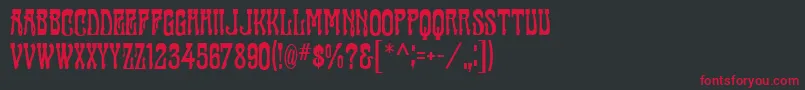 FanfareMfFancy Font – Red Fonts on Black Background