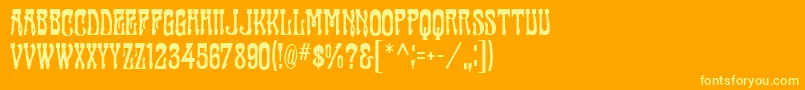 FanfareMfFancy Font – Yellow Fonts on Orange Background