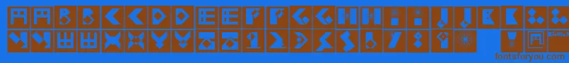 Kleinbricksnegative Font – Brown Fonts on Blue Background