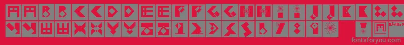 Kleinbricksnegative Font – Gray Fonts on Red Background