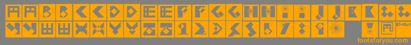 Kleinbricksnegative Font – Orange Fonts on Gray Background
