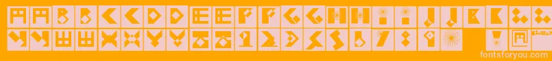 Kleinbricksnegative Font – Pink Fonts on Orange Background