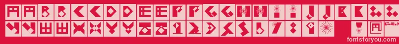 Kleinbricksnegative Font – Pink Fonts on Red Background