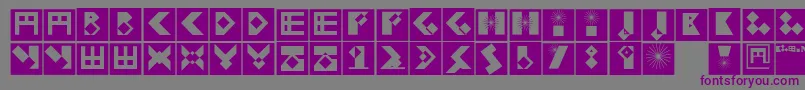Kleinbricksnegative Font – Purple Fonts on Gray Background