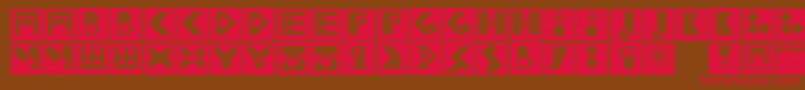 Kleinbricksnegative Font – Red Fonts on Brown Background