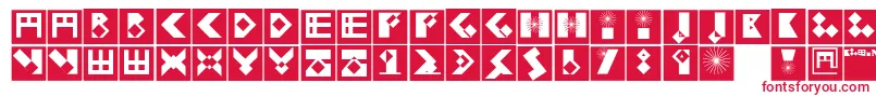 フォントKleinbricksnegative – 赤い文字