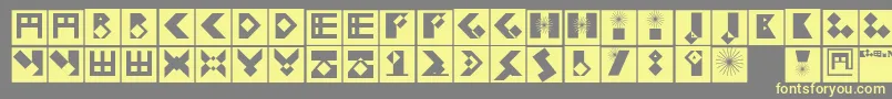 Kleinbricksnegative-fontti – keltaiset fontit harmaalla taustalla