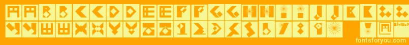 Kleinbricksnegative Font – Yellow Fonts on Orange Background