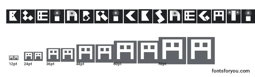 Kleinbricksnegative Font Sizes