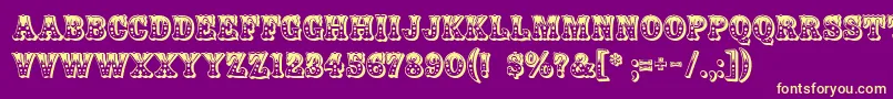 Rosalia Font – Yellow Fonts on Purple Background