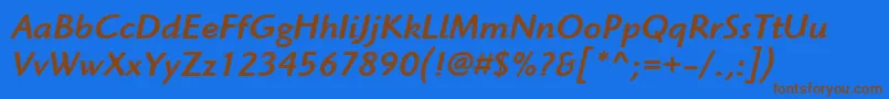 ItcHighlanderLtMediumItalic Font – Brown Fonts on Blue Background