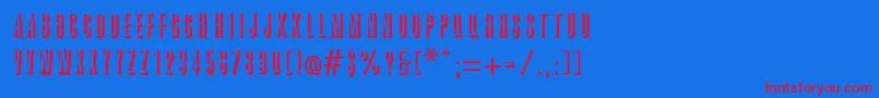 GreatshadowRegular Font – Red Fonts on Blue Background