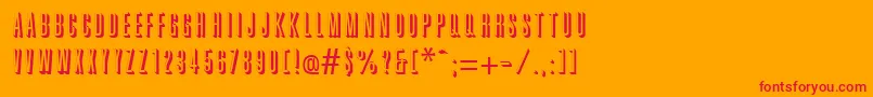 フォントGreatshadowRegular – オレンジの背景に赤い文字