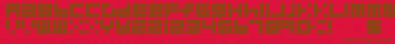 BlockMerged-fontti – ruskeat fontit punaisella taustalla