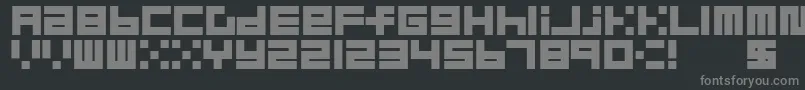 Fonte BlockMerged – fontes cinzas em um fundo preto