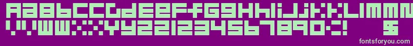 BlockMerged Font – Green Fonts on Purple Background