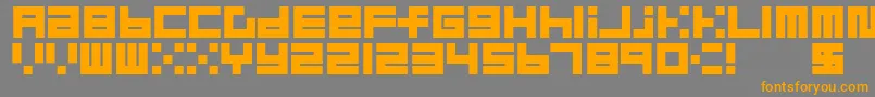 Fonte BlockMerged – fontes laranjas em um fundo cinza