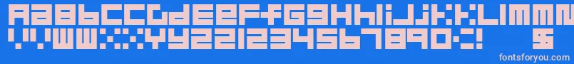 Fonte BlockMerged – fontes rosa em um fundo azul