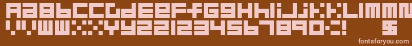 BlockMerged Font – Pink Fonts on Brown Background