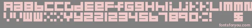 BlockMerged-fontti – vaaleanpunaiset fontit harmaalla taustalla