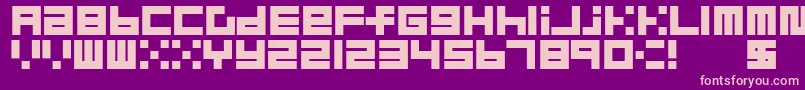 BlockMerged Font – Pink Fonts on Purple Background