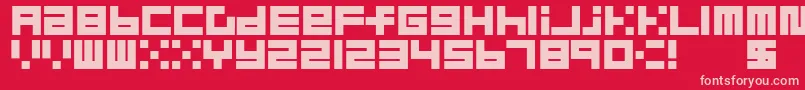 BlockMerged Font – Pink Fonts on Red Background