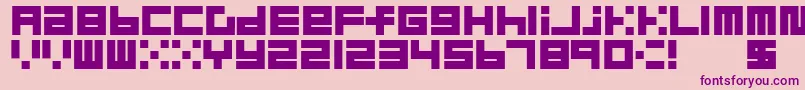 BlockMerged-fontti – violetit fontit vaaleanpunaisella taustalla
