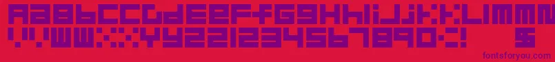 フォントBlockMerged – 赤い背景に紫のフォント