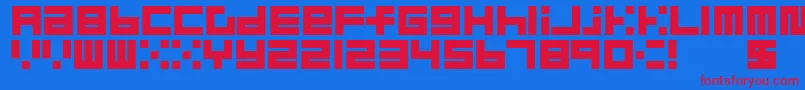 BlockMerged-fontti – punaiset fontit sinisellä taustalla