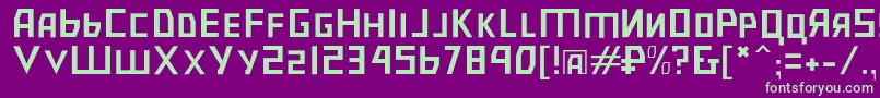Bolshevikpl Font – Green Fonts on Purple Background
