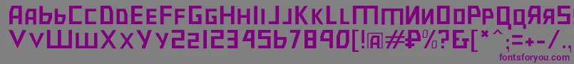 フォントBolshevikpl – 紫色のフォント、灰色の背景