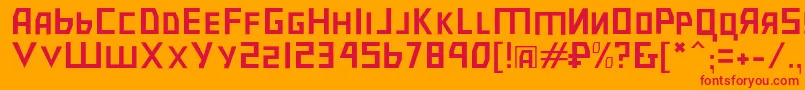 Bolshevikpl Font – Red Fonts on Orange Background