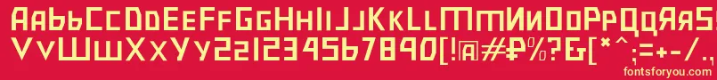 フォントBolshevikpl – 黄色の文字、赤い背景