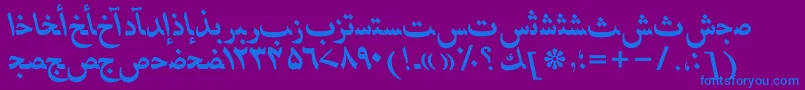 HafizurduttBolditalic-Schriftart – Blaue Schriften auf violettem Hintergrund