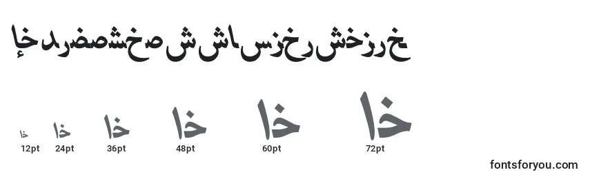 HafizurduttBolditalic Font Sizes