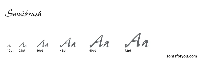 Sumibrush Font Sizes