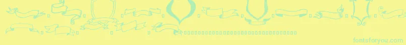 More about FramesnRiboons Font FramesnRiboons Font – Green Fonts on Yellow Background