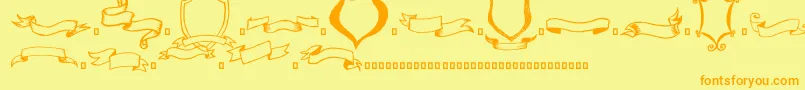 More about FramesnRiboons Font FramesnRiboons Font – Orange Fonts on Yellow Background