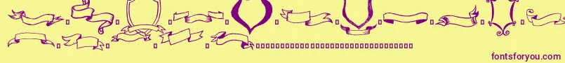 More about FramesnRiboons Font FramesnRiboons Font – Purple Fonts on Yellow Background