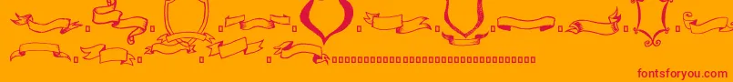 FramesnRiboons Font – Red Fonts on Orange Background