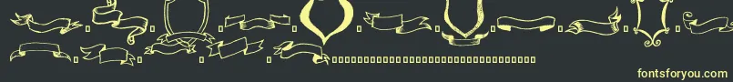 Подробнее о шрифте FramesnRiboons Шрифт FramesnRiboons – жёлтые шрифты на чёрном фоне