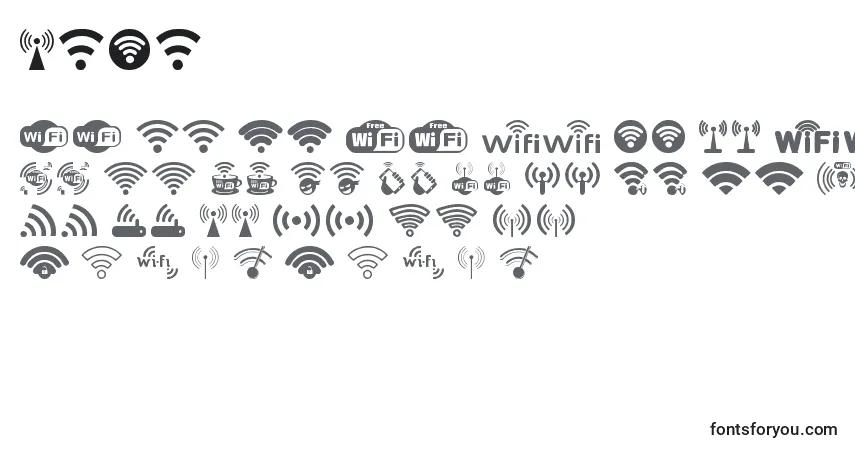 A fonte Wifi – alfabeto, números, caracteres especiais