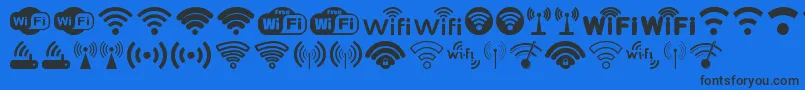 Fonte Wifi – fontes pretas em um fundo azul